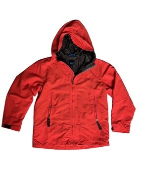 GAP Kids Red Hooded Zip Rain Jacket